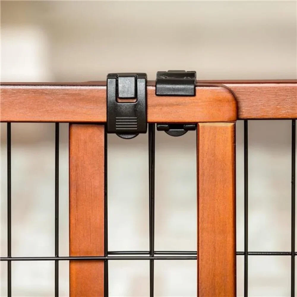 Extra Tall 70-Inch Wide Adjustable Freestanding Pet Gate, Premium Wood (2870 DS)